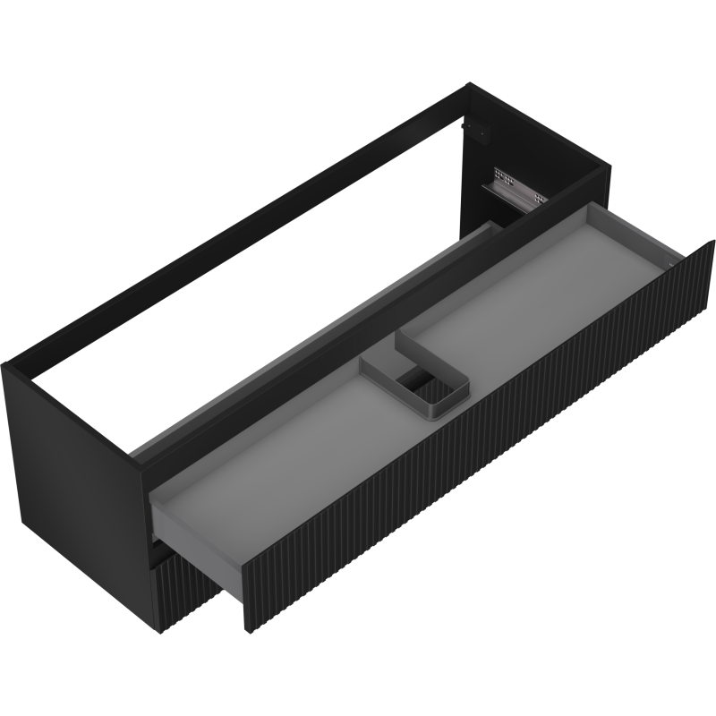 Mexen Rivel шкаф за баня под умивалник 140 см, 2 чекмеджета, набразден, черен мат - 91A20-14047-2-BFF71