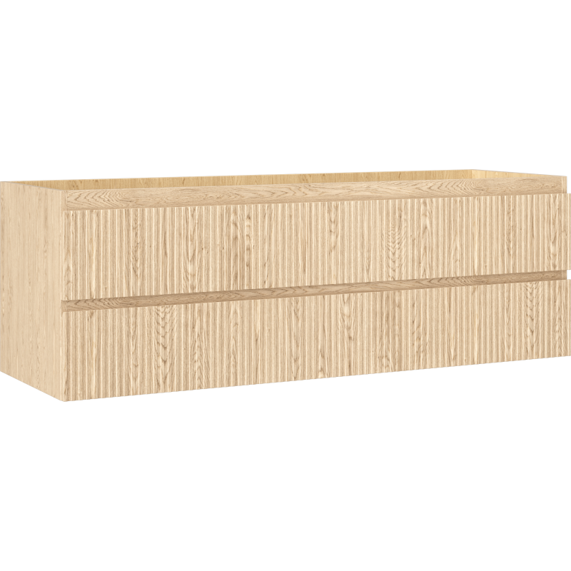 Mexen Rivel шкафче за баня под умивалник 140 см, 2 чекмеджета, набраздено, дъб