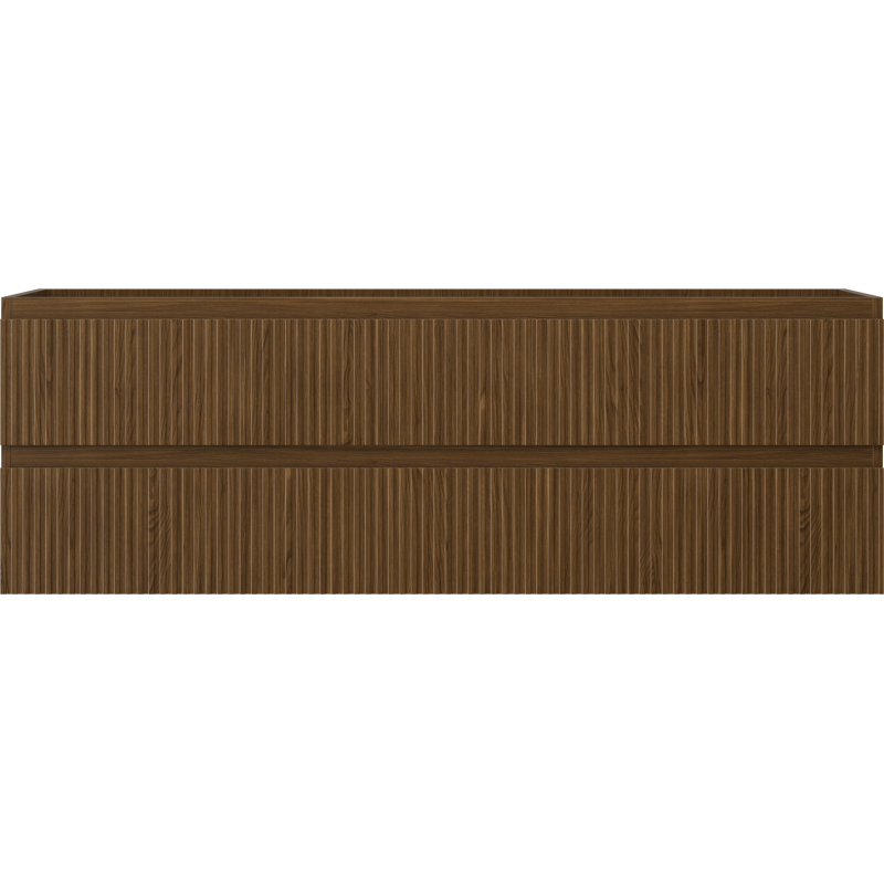 Mexen Rivel шкаф за баня под умивалник 140 см, 2 чекмеджета, оребрен, орех