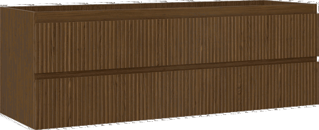 Mexen Rivel шкаф за баня под умивалник 140 см, 2 чекмеджета, оребрен, орех