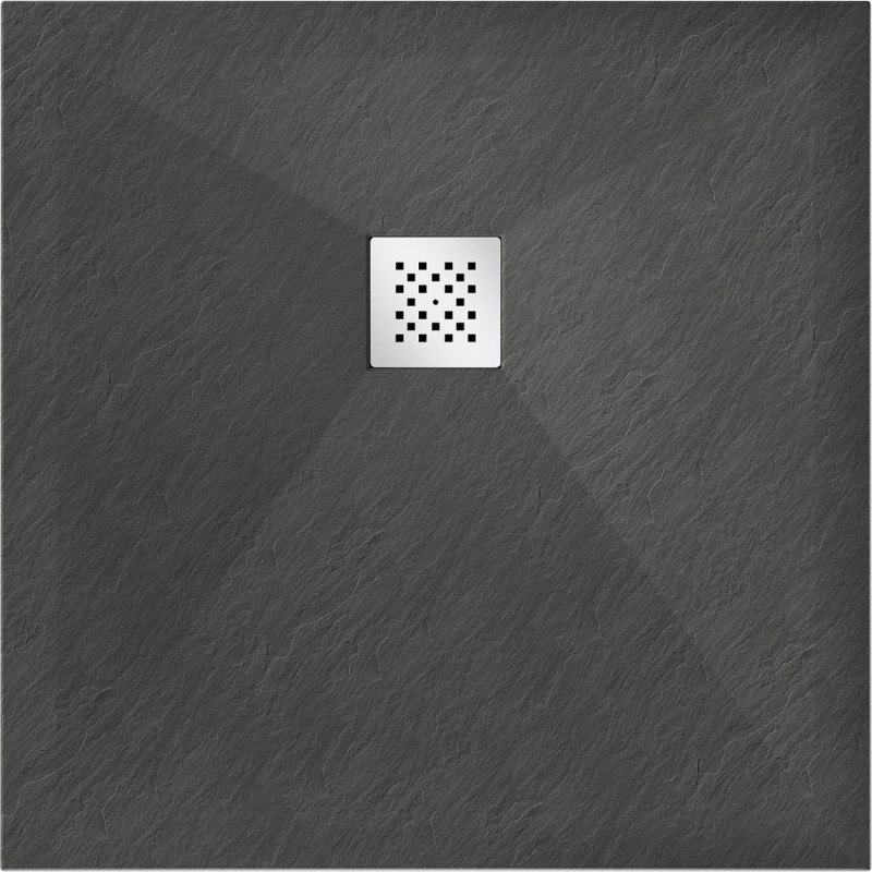 Mexen Stone+ квадратен композитен поддушов поднос 100 x 100 см, антрацит - 44711010