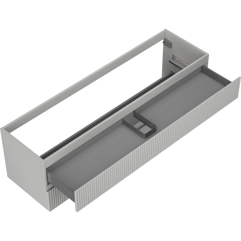 Mexen Rivel шкаф за баня под умивалник 160 см, 2 чекмеджета, с оребряване, сив