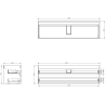 Шкаф за баня Mexen Rivel под мивка 160 cm, 2 чекмеджета, оребрен, графит мат - 91A20-16047-2-BFF66