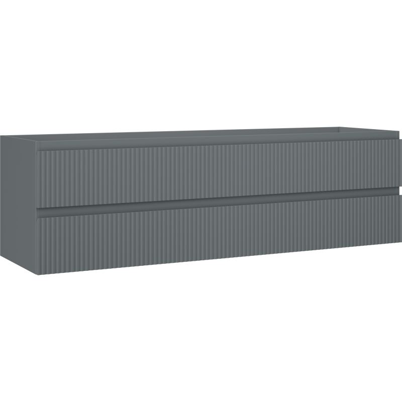 Mexen Rivel шкаф за баня под мивка 160 см, 2 чекмеджета, оребрен, графит мат