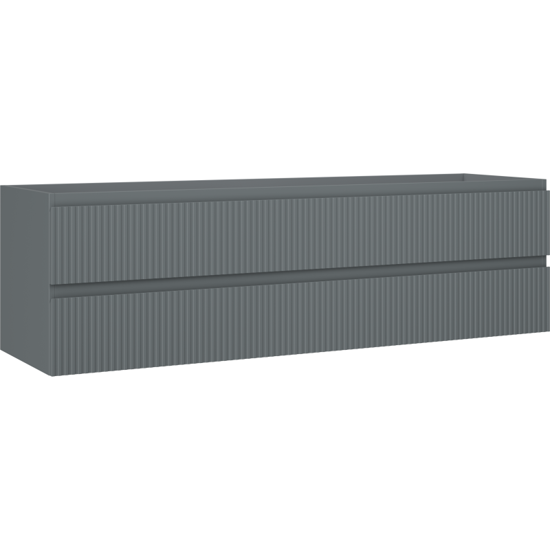 Шкаф за баня Mexen Rivel под мивка 160 cm, 2 чекмеджета, оребрен, графит мат - 91A20-16047-2-BFF66
