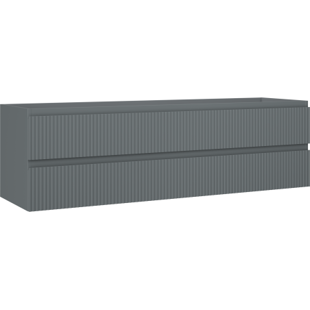 Mexen Rivel шкаф за баня под мивка 160 см, 2 чекмеджета, оребрен, графит мат