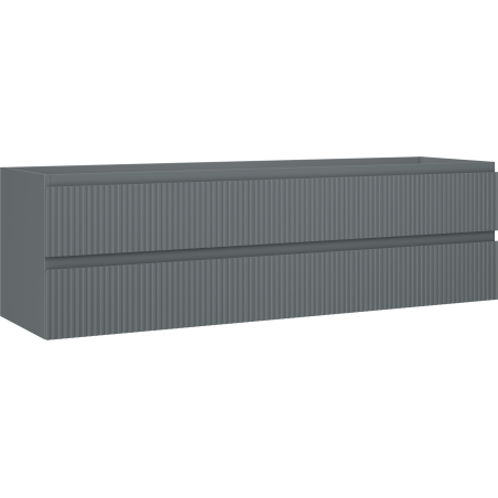 Шкаф за баня Mexen Rivel под мивка 160 cm, 2 чекмеджета, оребрен, графит мат - 91A20-16047-2-BFF66