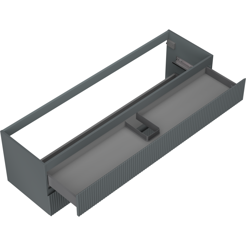 Mexen Rivel шкаф за баня под мивка 160 см, 2 чекмеджета, оребрен, графит мат
