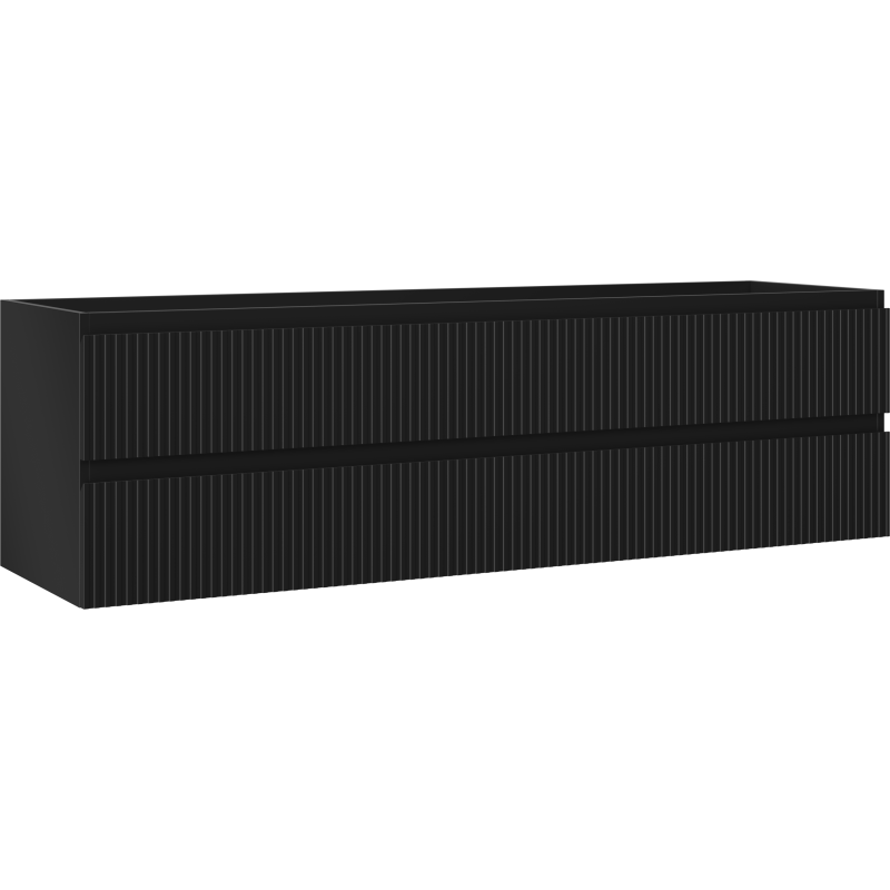 Mexen Rivel баня шкаф под мивка 160 см, 2 чекмеджета, оребрен, черен мат - 91A20-16047-2-BFF71