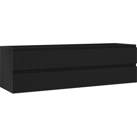 Mexen Rivel баня шкаф под мивка 160 см, 2 чекмеджета, оребрен, черен мат - 91A20-16047-2-BFF71