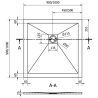 Mexen Stone+ квадратен композитен душ корито 90 x 90 см, сив бетон - 44619090