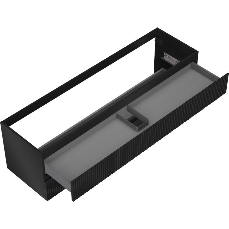Mexen Rivel баня шкаф под мивка 160 см, 2 чекмеджета, оребрен, черен мат - 91A20-16047-2-BFF71