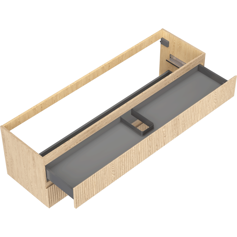 Mexen Rivel шкаф за баня с умивалник 160 см, 2 чекмеджета, оребрена, дъб - 91A20-16047-2-BFF81