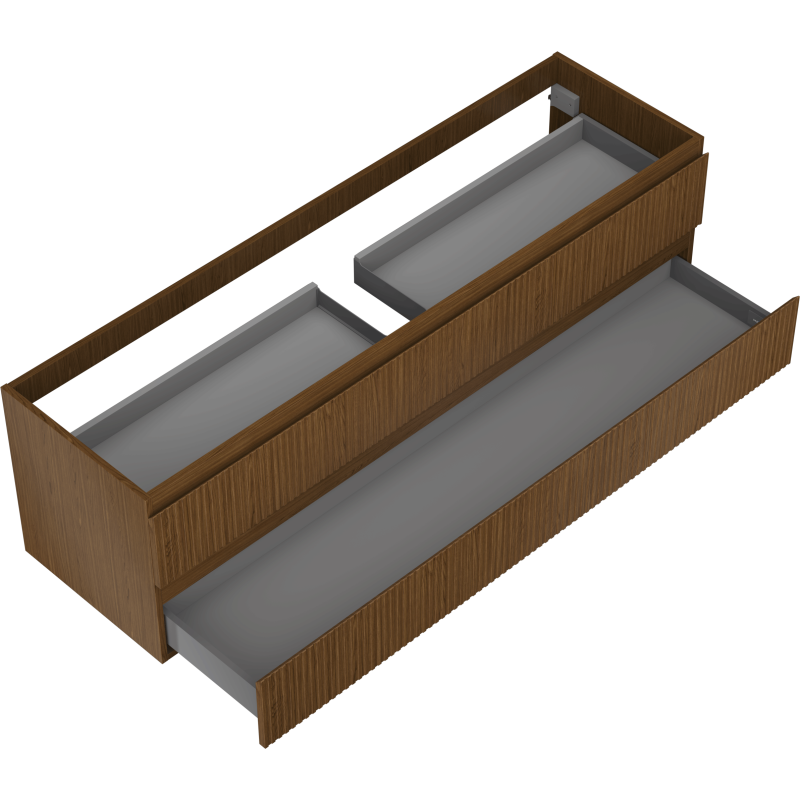 Mexen Rivel шкаф за баня под мивка 160 cm, 2 чекмеджета, набраздена, орех - 91A20-16047-2-BFF86