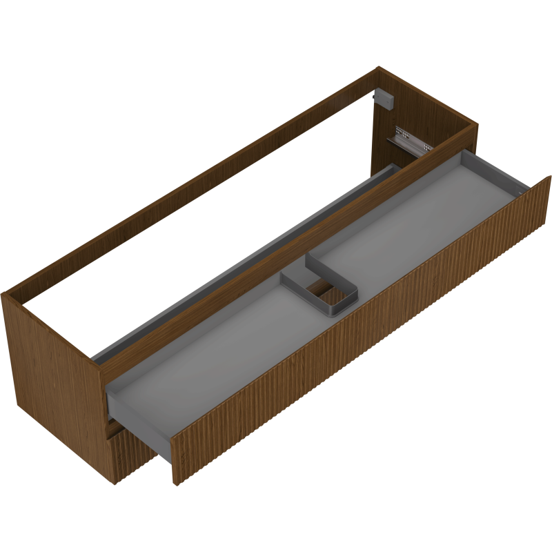 Mexen Rivel шкаф за баня под мивка 160 cm, 2 чекмеджета, набраздена, орех - 91A20-16047-2-BFF86
