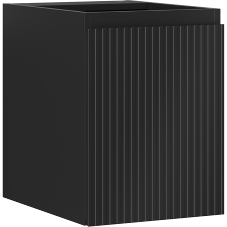 Mexen Rivel шкафче за баня под мивка 35 см, 1 врата, оребрено, черен мат