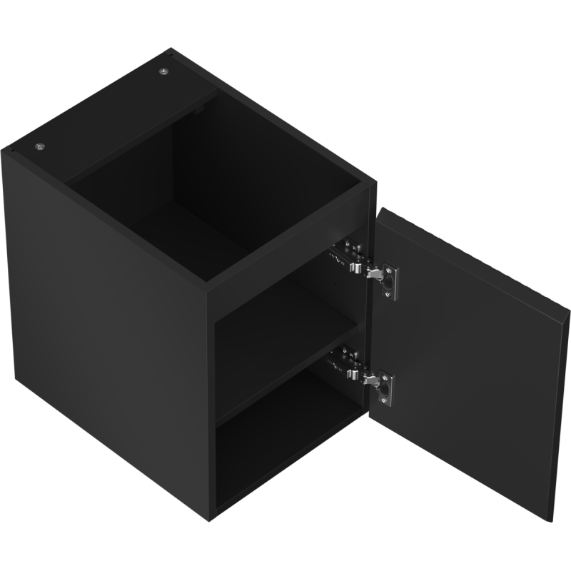 Mexen Rivel шкафче за баня под мивка 35 см, 1 врата, оребрено, черен мат