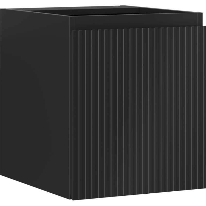 Mexen Rivel шкаф за баня под мивка 40 см, 1 врата, рифелован, черен мат - 91A21-04047-1-BF71