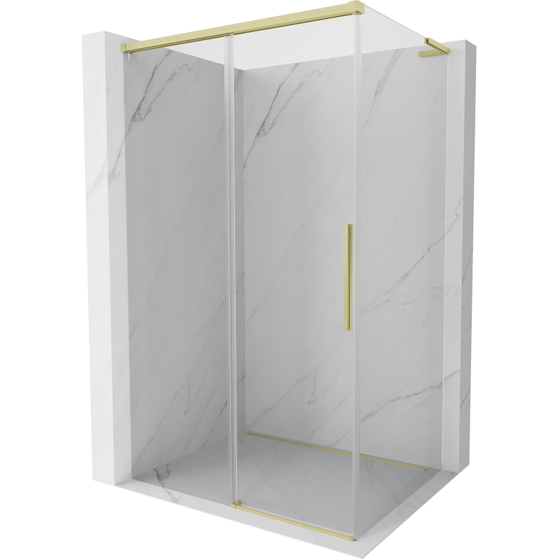 Mexen Rox L плъзгаща се душ кабина 110 x 80 см, прозрачна, златно четкано - 8C2L-110-080-55-00