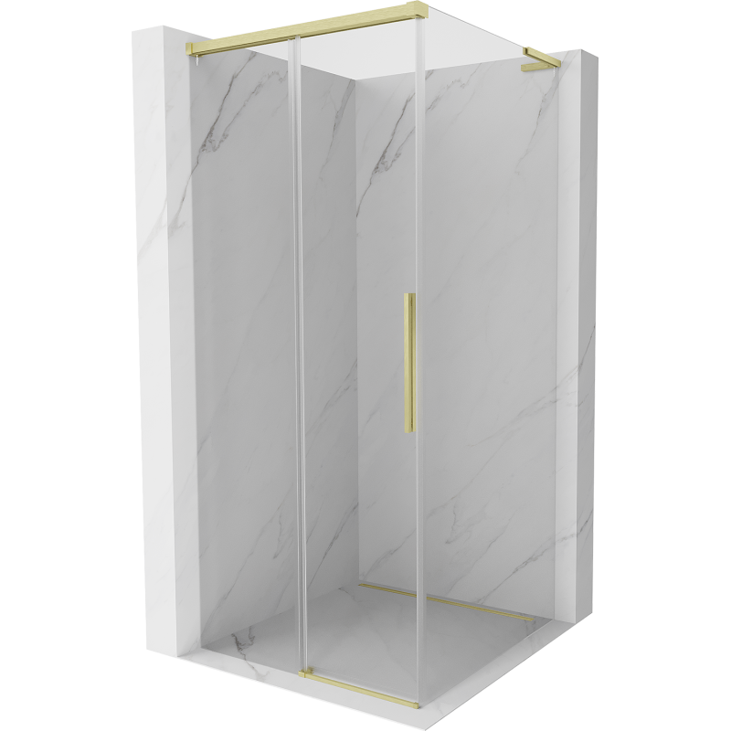 Mexen Rox L плъзгаща се душ кабина 90 x 90 см, прозрачна, златна четка - 8C2L-090-090-55-00