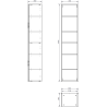 Mexen Rivel баня колона 35 см, 1 врата, оребрена, графит мат - 91A21-03016-1-BF66