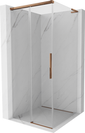 Mexen Rox L плъзгаща се душ кабина 120 x 120 см, прозрачна, розово злато - 8C2L-120-120-60-00