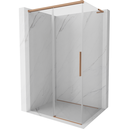 Mexen Rox L плъзгаща се душ кабина 90 x 95 см, прозрачна, матирана мед - 8C2L-090-095-65-00