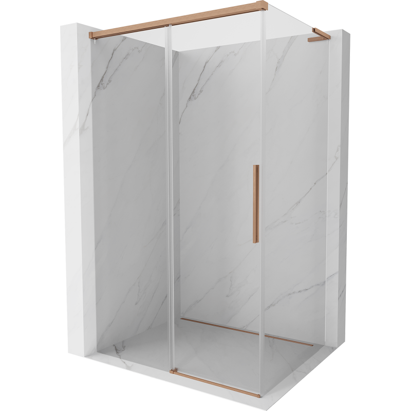 Mexen Rox L плъзгаща се душ кабина 90 x 110 см, прозрачна, матиран месинг - 8C2L-090-110-65-00
