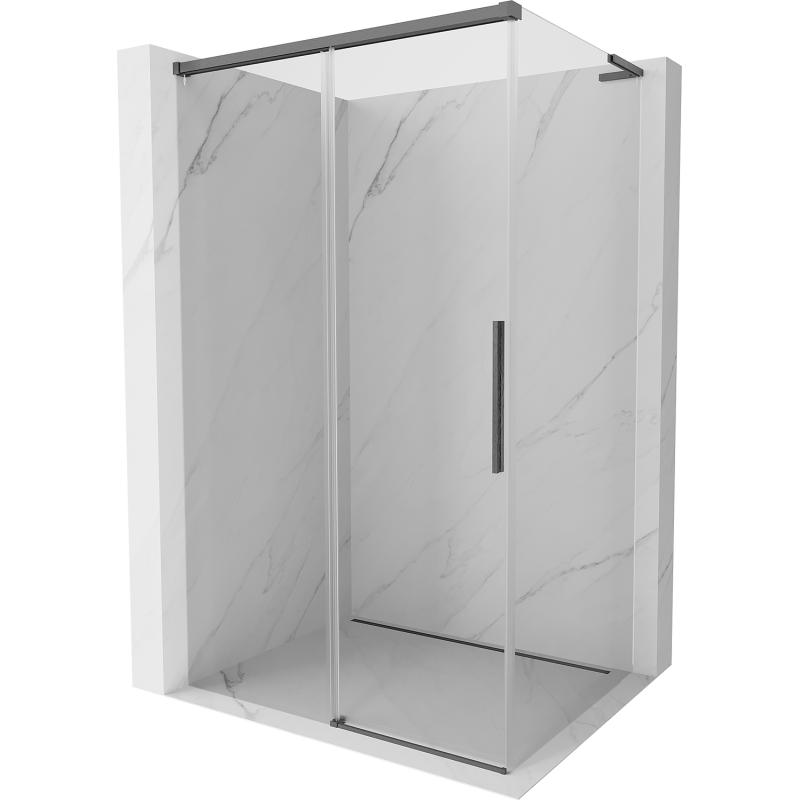 Mexen Rox L плъзгаща се душ кабина 120 x 80 cm, прозрачна, оръжеен сив матов - 8C2L-120-080-66-00