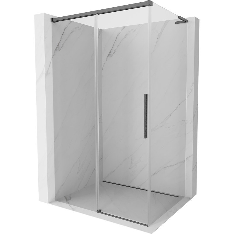 Mexen Rox L плъзгаща се душ кабина 105 x 90 см, прозрачна, матово сиво оръдейно - 8C2L-105-090-66-00