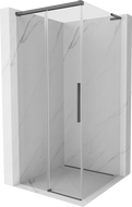 Mexen Rox L плъзгаща се душ кабина 95 x 95 см, прозрачна, четкана в цвят gun gray - 8C2L-095-095-66-00