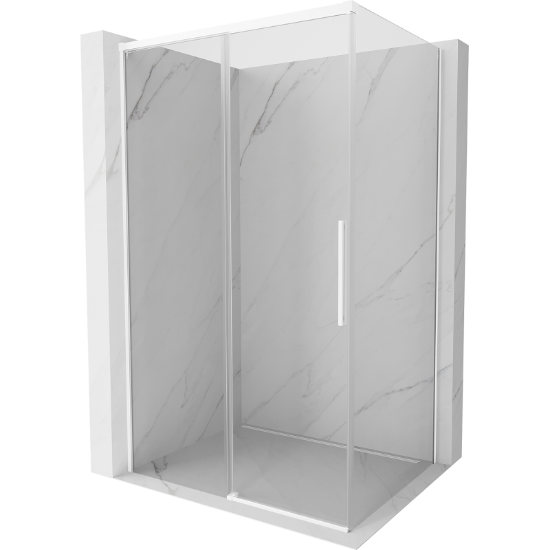 Mexen Rox плъзгаща душ кабина 160 x 120 cm, прозрачна, бяла - 8C2-160-120-20-00