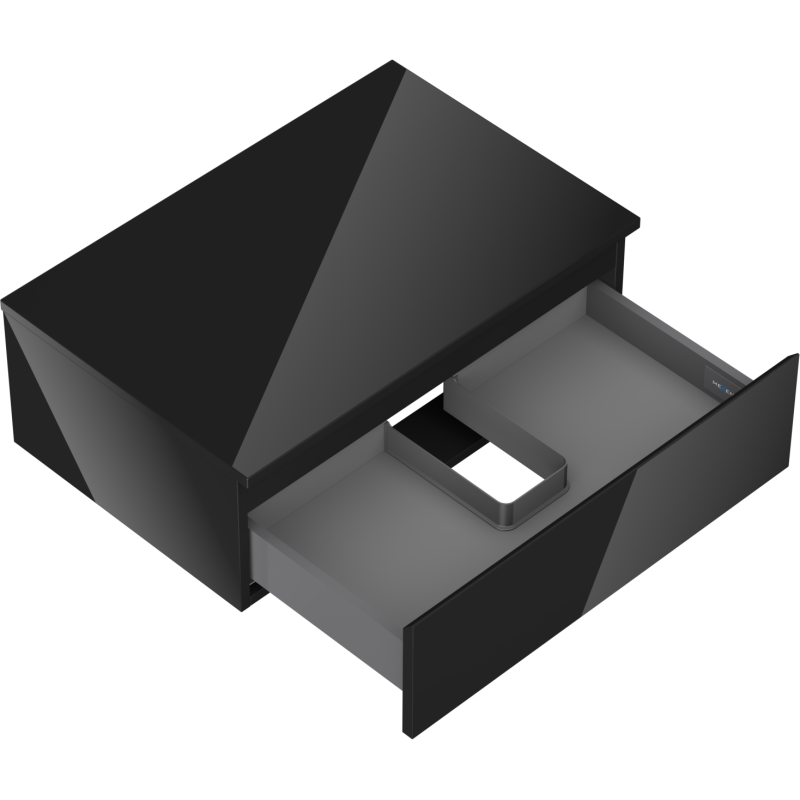 Mexen Orio шкаф за баня под мивка 70 см с плот, 1 чекмедже, лъскаво черно - 91A10-07023-1-BFC70