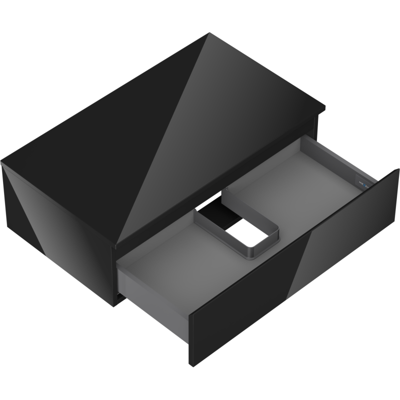 Mexen Orio шкаф за баня под мивка 80 см с плот, 1 чекмедже, черен гланц - 91A10-08023-1-BFC70