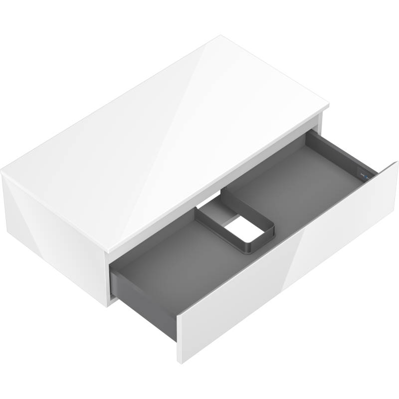 Mexen Orio шкаф за баня под мивка 90 см с плот, 1 чекмедже, бял гланц