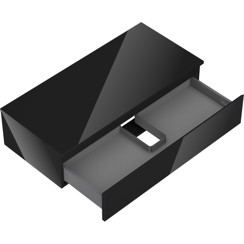 Mexen Orio шкаф за баня под мивка 100 см с плот, 1 чекмедже, черен гланц - 91A10-10023-1-BFC70