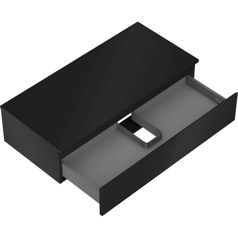 Mexen Orio шкаф за баня под умивалник 100 см с плот, 1 чекмедже, черен мат