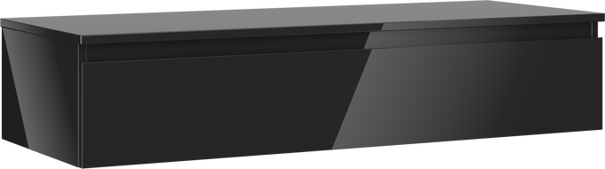 Mexen Orio баня шкаф под мивка 120 см с плот, 1 чекмедже, черен гланц