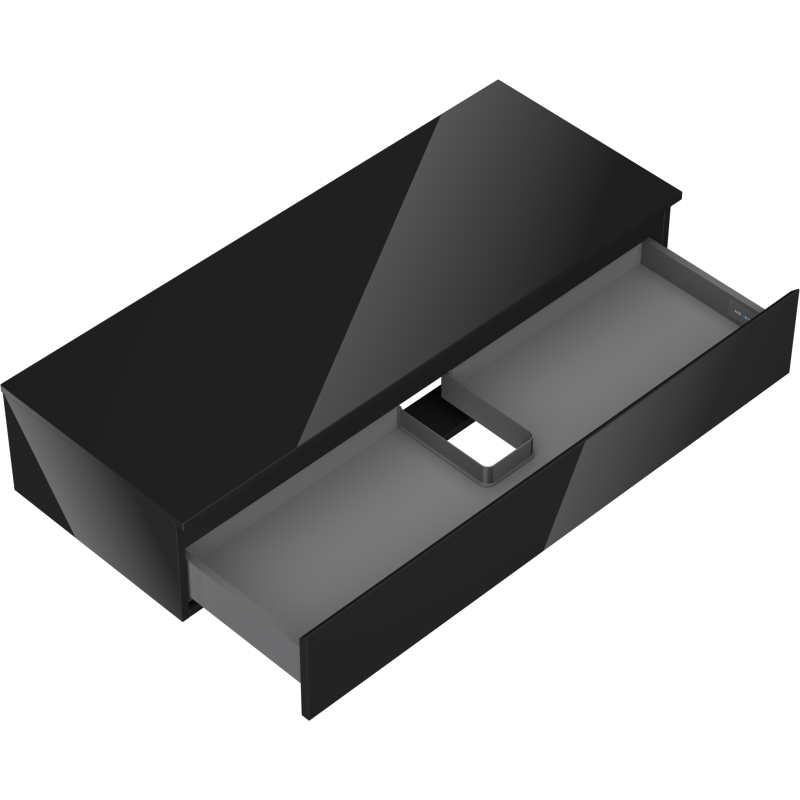 Mexen Orio баня шкаф под мивка 120 см с плот, 1 чекмедже, черен гланц