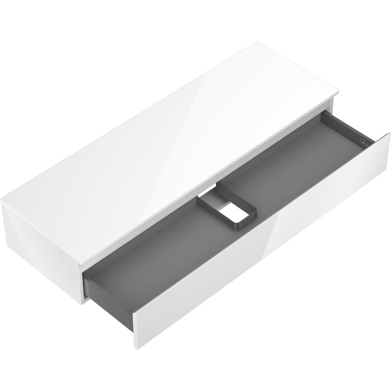 Mexen Orio баня шкаф за мивка 140 см с плот, 1 чекмедже, бял гланц - 91A10-14023-1-BFC00