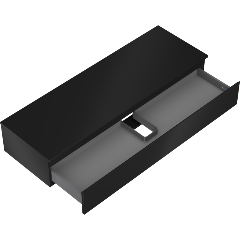 Mexen Orio шкаф за баня под мивка 140 см с плот, 1 чекмедже, черен мат