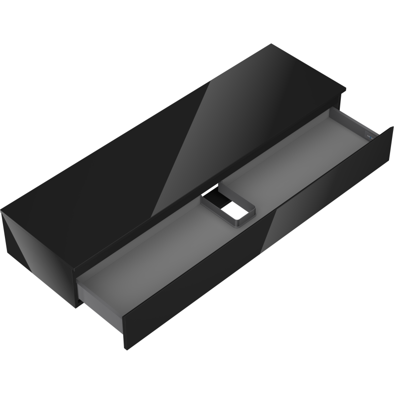 Mexen Orio шкаф за баня под мивка 160 см с плот, 1 чекмедже, черен гланц - 91A10-16023-1-BFC70