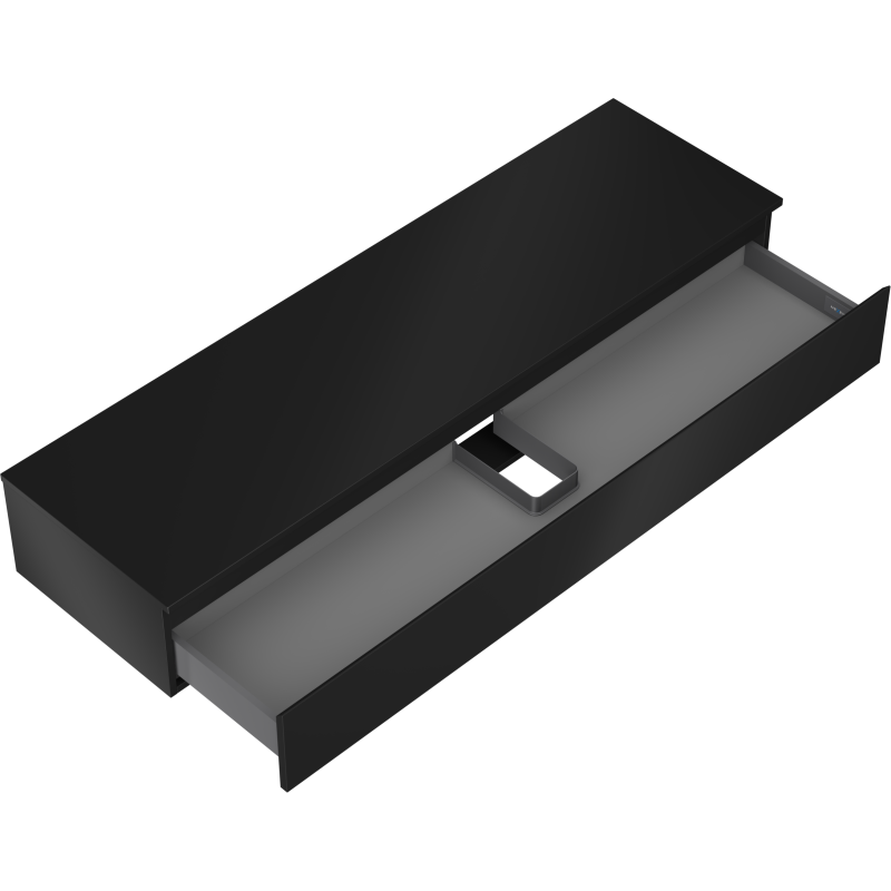 Mexen Orio шкаф за баня с плот, 160 см, 1 чекмедже, черен мат - 91A10-16023-1-BFC71