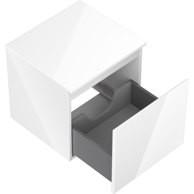 Mexen Orio шкаф за баня под умивалник 50 см с плот, 1 чекмедже, бял гланц - 91A10-05047-1-BFC00