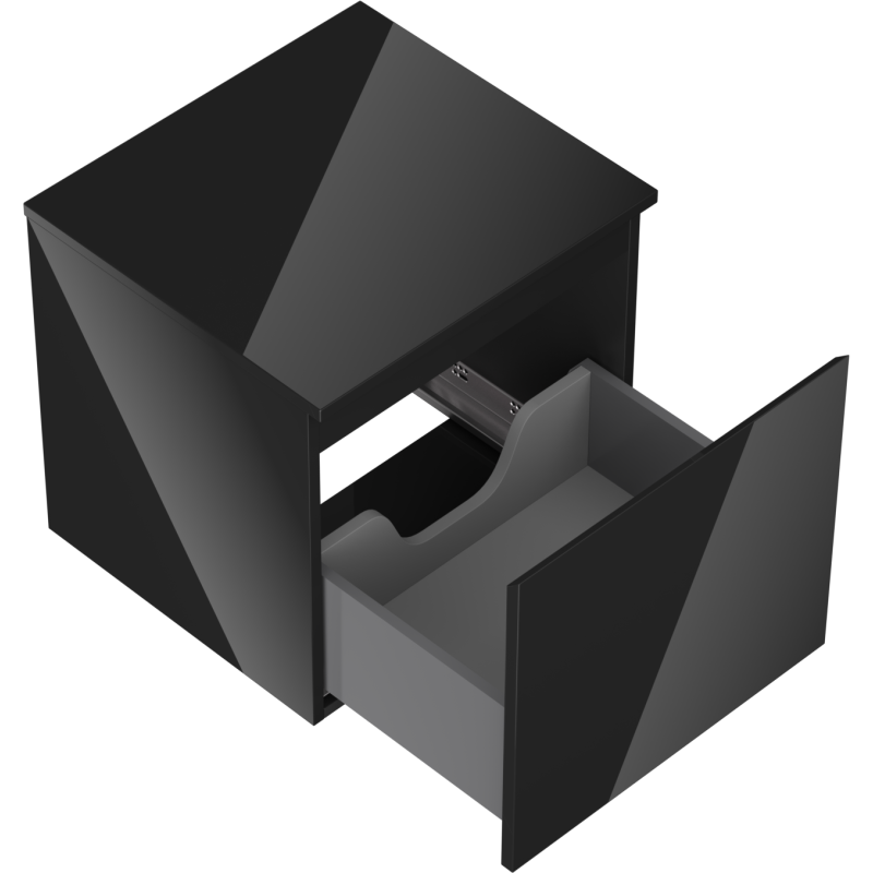 Mexen Orio баня шкаф под умивалник 50 см с плот, 1 чекмедже, черен гланц - 91A10-05047-1-BFC70