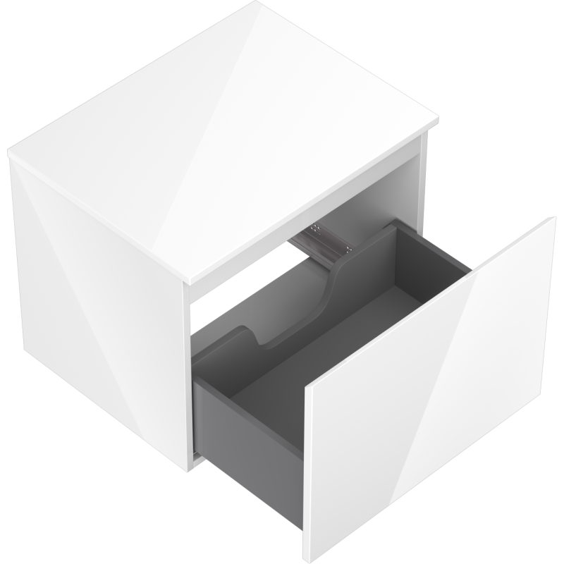 Mexen Orio шкаф за баня под мивка 60 см с плот, 1 чекмедже, бял гланц - 91A10-06047-1-BFC00