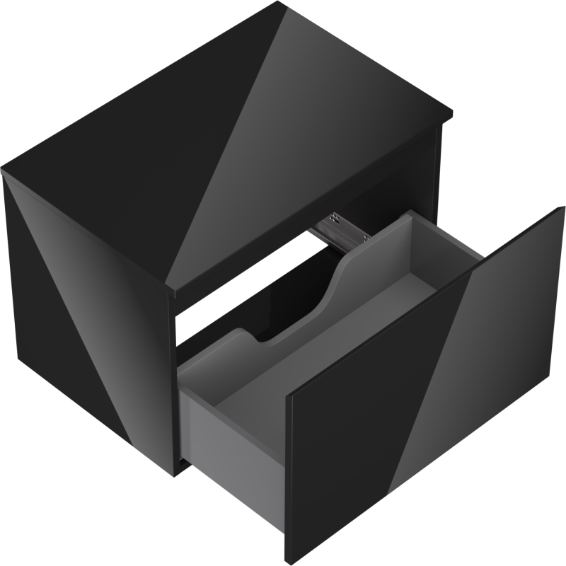 Mexen Orio баня шкаф под умивалник 70 см с плот, 1 чекмедже, черен гланц - 91A10-07047-1-BFC70