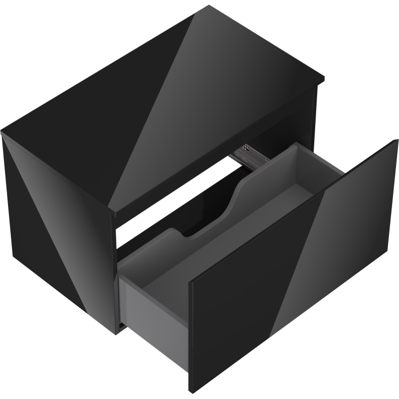 Mexen Orio баня шкаф под умивалник 80 см с плот, 1 чекмедже, черен гланц - 91A10-08047-1-BFC70