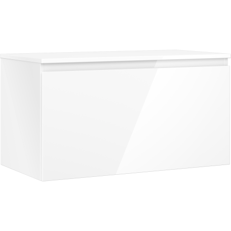 Mexen Orio Шкаф за баня 90 см с плот, 1 чекмедже, бял блясък - 91A10-09047-1-BFC00