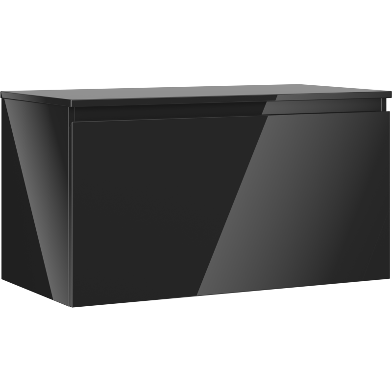 Mexen Orio баня кабинет с плот под мивка 90 см, 1 чекмедже, черен блясък - 91A10-09047-1-BFC70